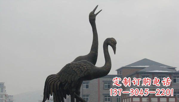 辽阳仙鹤公园景观铜雕