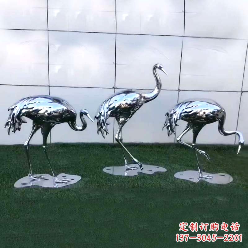 辽阳仙鹤镜面不锈钢雕塑