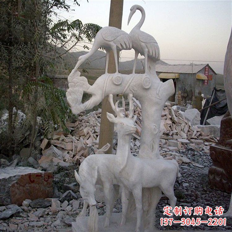 辽阳仙鹤石雕景观摆件
