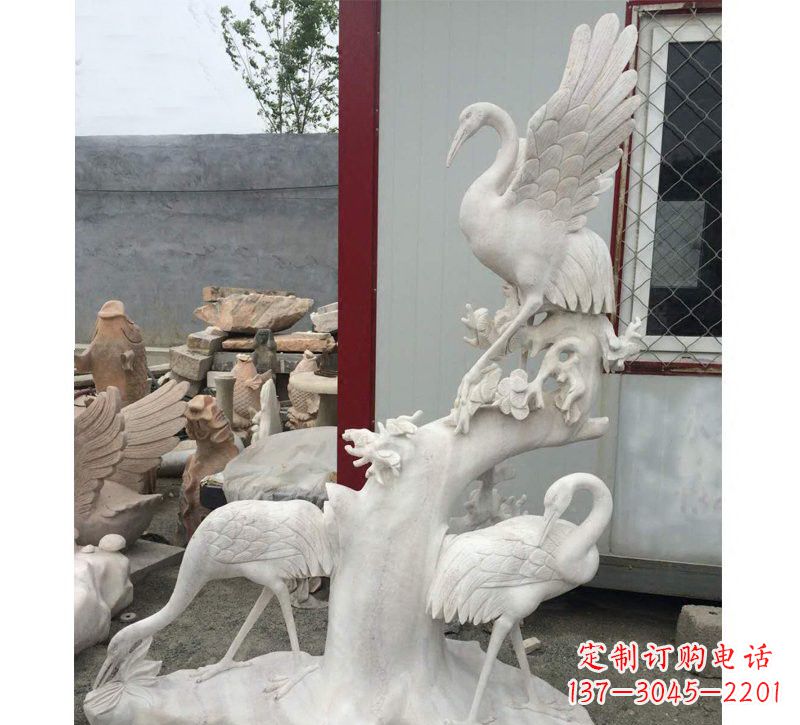 辽阳仙鹤松树石雕