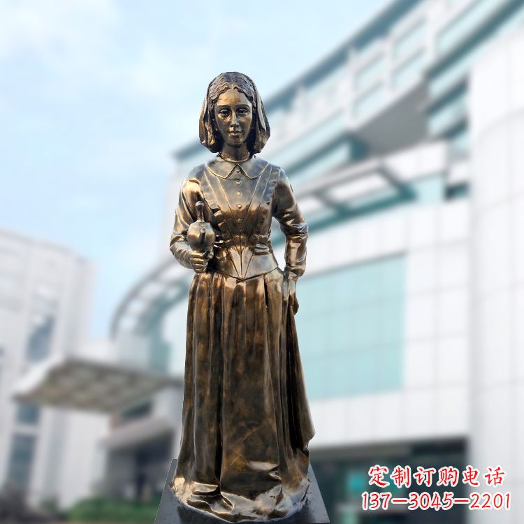 辽阳现代护理教育奠基人南丁格尔玻璃钢仿铜雕像