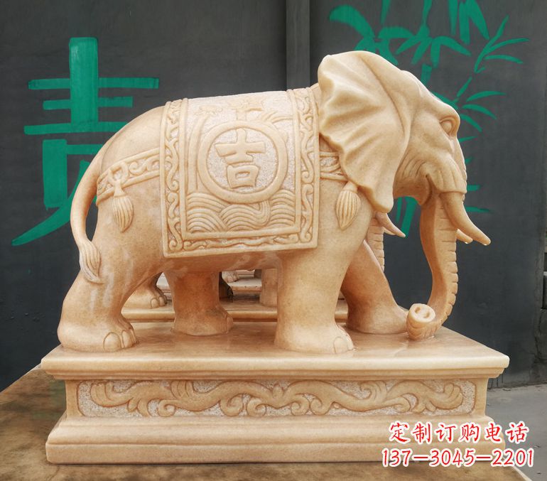 辽阳现代石雕大象雕像