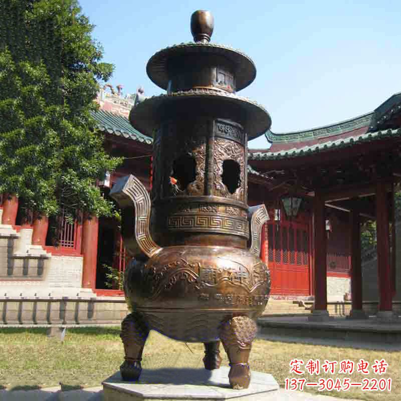 辽阳现代铜制香炉铜雕香炉