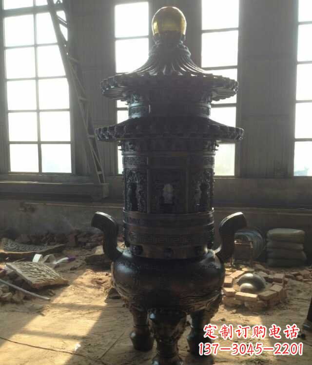 辽阳香炉铜雕塑 (2)