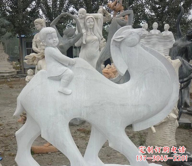 辽阳小孩骑骆驼石雕