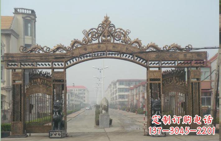 辽阳小区不锈钢门口牌坊雕塑