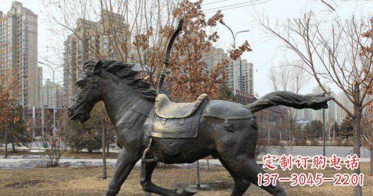 辽阳小区动物奔跑的马铜雕