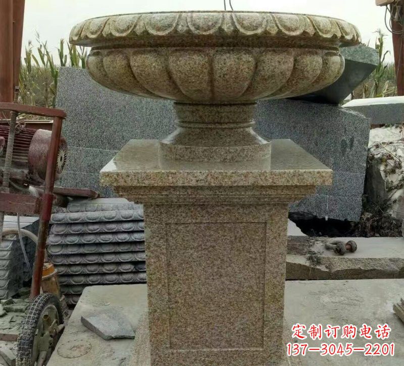 辽阳小区花岗岩花盆雕塑
