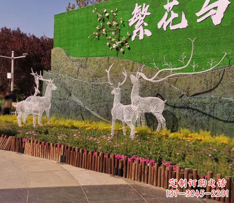 辽阳小区景观不锈钢梅花鹿