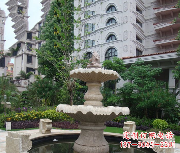 辽阳小区景观大理石鲤鱼喷泉石雕