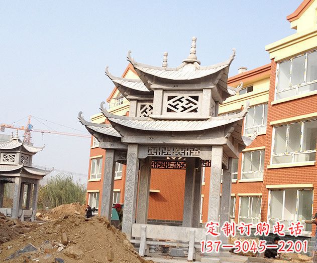 辽阳小区景观大理石凉亭石雕