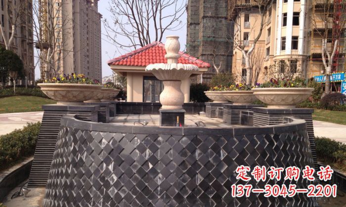辽阳小区景观大理石喷泉石雕 (3)