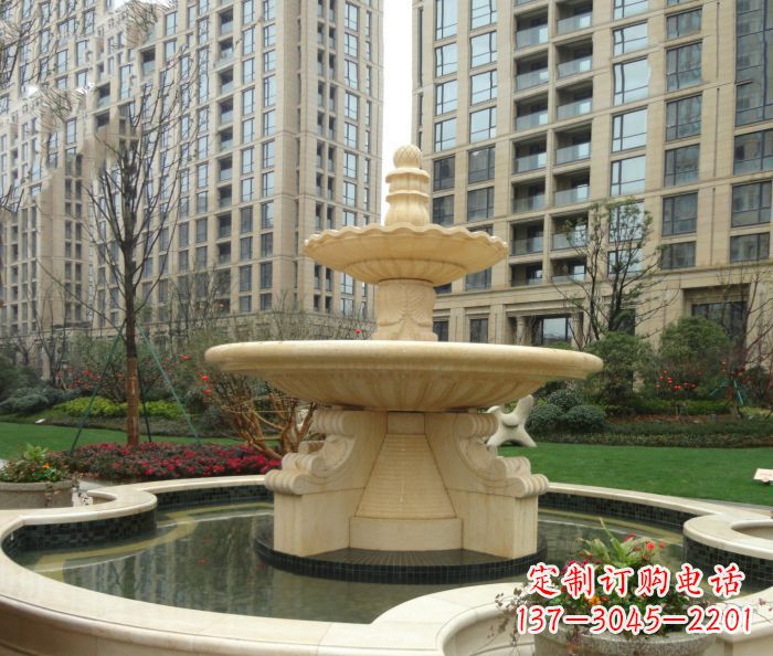 辽阳小区景观大理石喷泉石雕 (8)