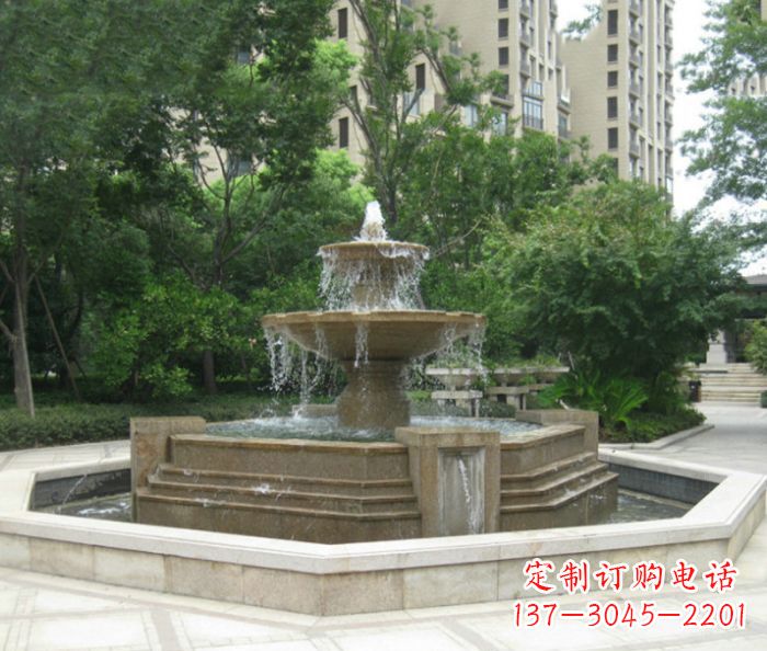 辽阳小区景观大型喷泉石雕 (7)