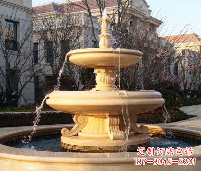 辽阳小区景观晚霞红喷泉石雕