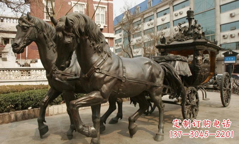 辽阳小区欧式马车铜雕