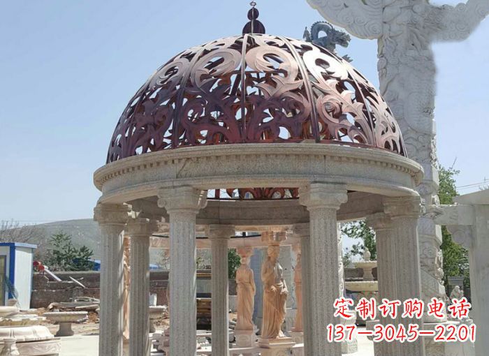 辽阳小区欧式圆顶凉亭石雕 (3)