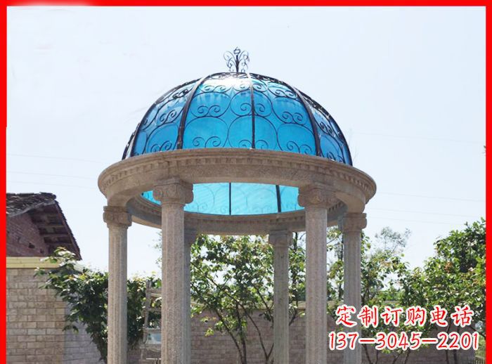 辽阳小区欧式圆顶凉亭石雕_2