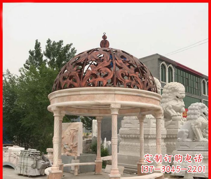辽阳小区欧式圆顶凉亭石雕_1
