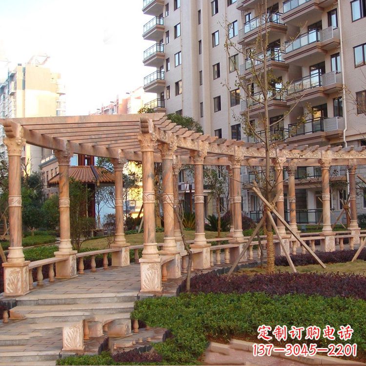 辽阳小区石雕花架长廊