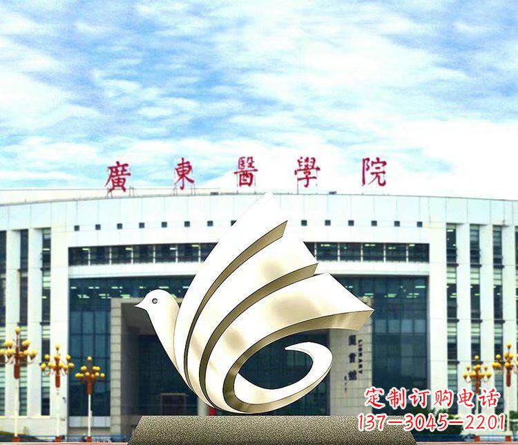 辽阳校园不锈钢抽象和平鸽雕塑