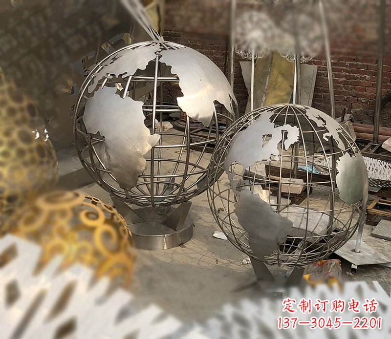 辽阳校园不锈钢地球仪雕塑112