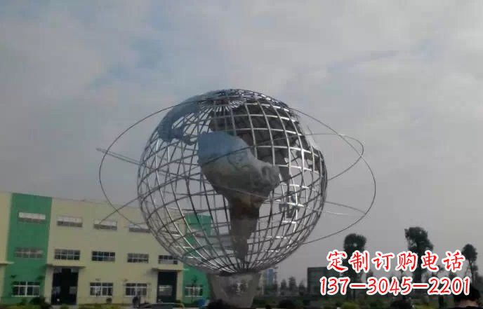 辽阳校园不锈钢地球仪雕塑222