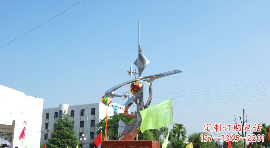 辽阳校园不锈钢马踏飞燕地球雕塑