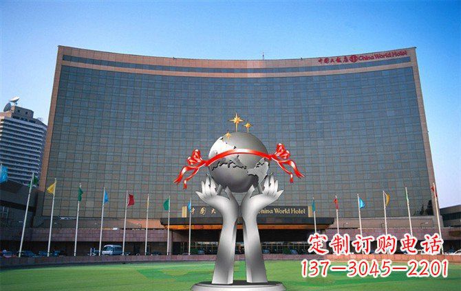 辽阳校园不锈钢双手捧地球雕塑
