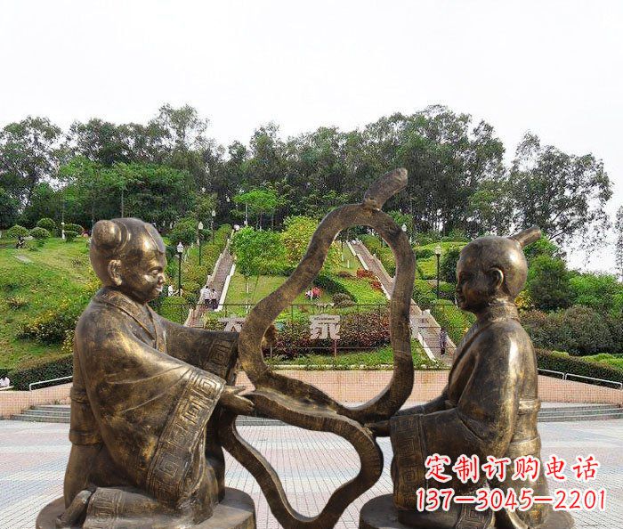 辽阳校园抽象孔融让梨铜雕