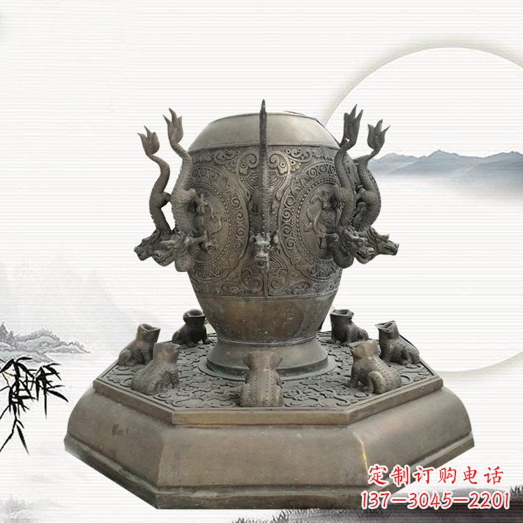 辽阳校园地动仪铜雕