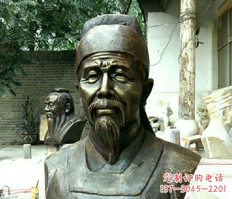 辽阳校园杜甫胸像铜雕