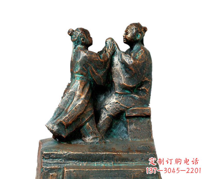 辽阳校园古代孔融让梨人物铜雕