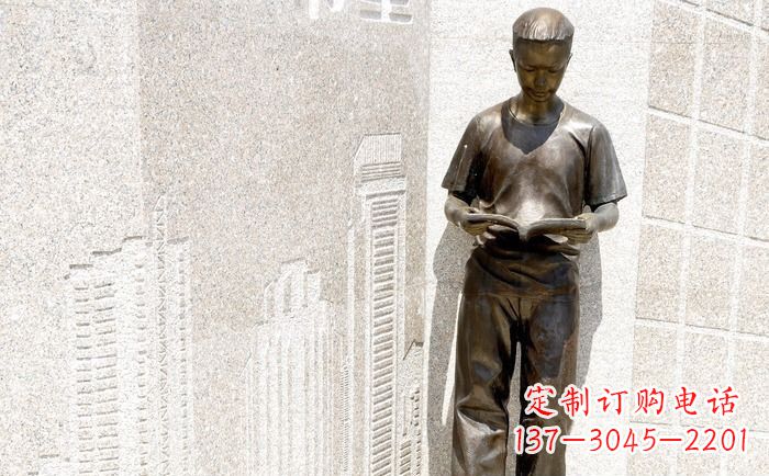 辽阳校园看书的学生人物铜雕
