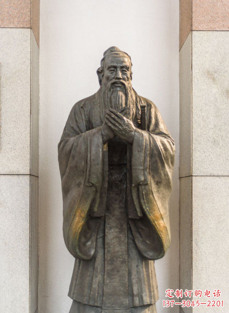 辽阳校园孔子名人铜雕