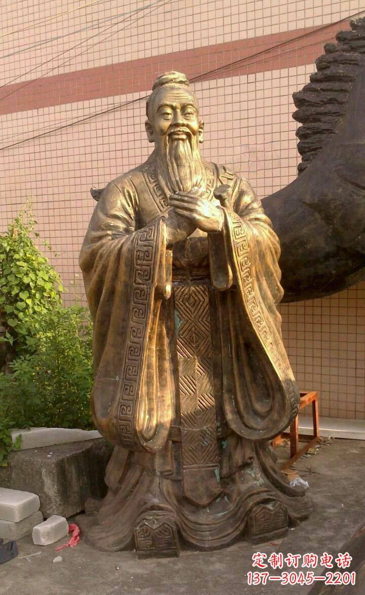 辽阳校园孔子像人物铜雕