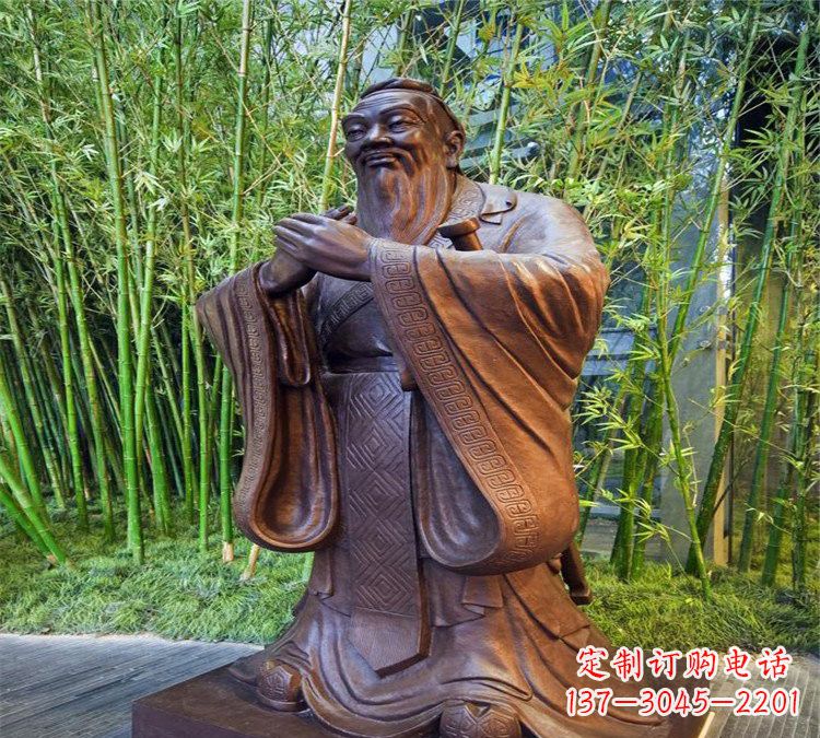 辽阳校园孔子行教像铜雕