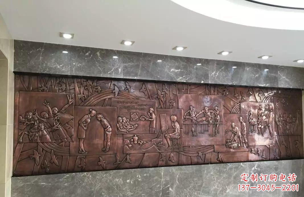 辽阳校园老师与学生铜浮雕