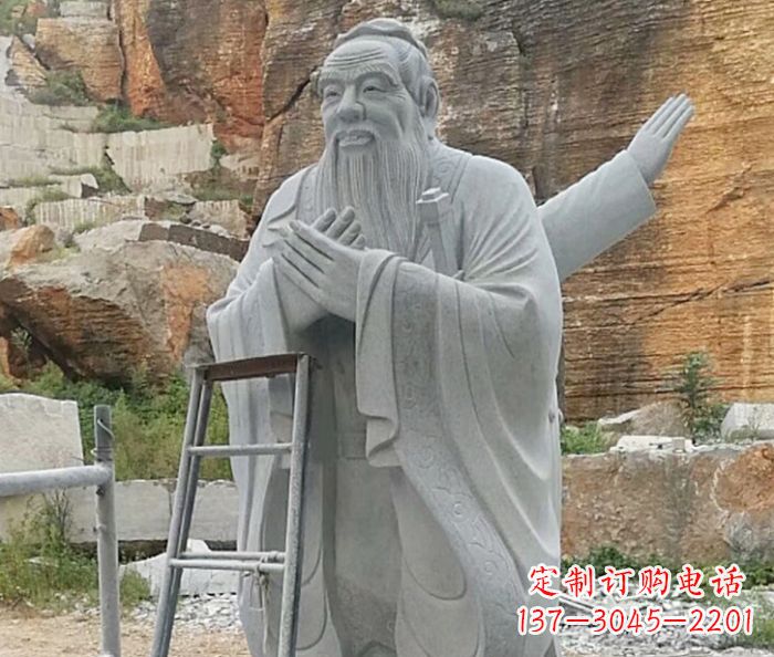 辽阳校园人物大理石孔子石雕