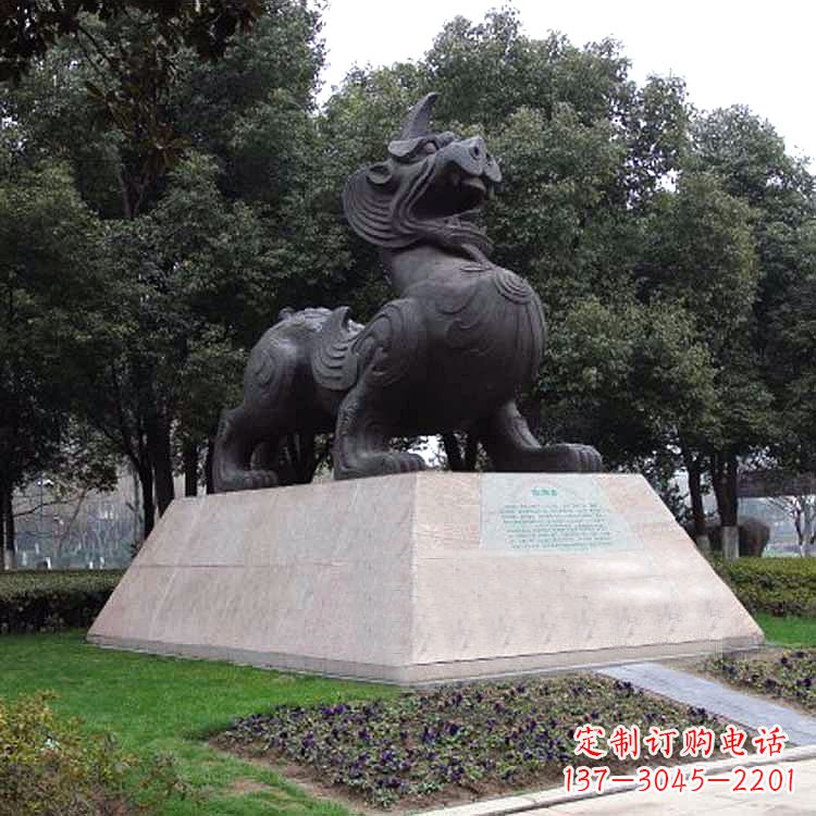 辽阳獬豸神兽雕塑-公园上古神兽景观雕塑