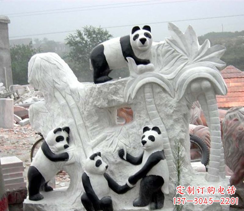 辽阳熊猫动物景观石雕