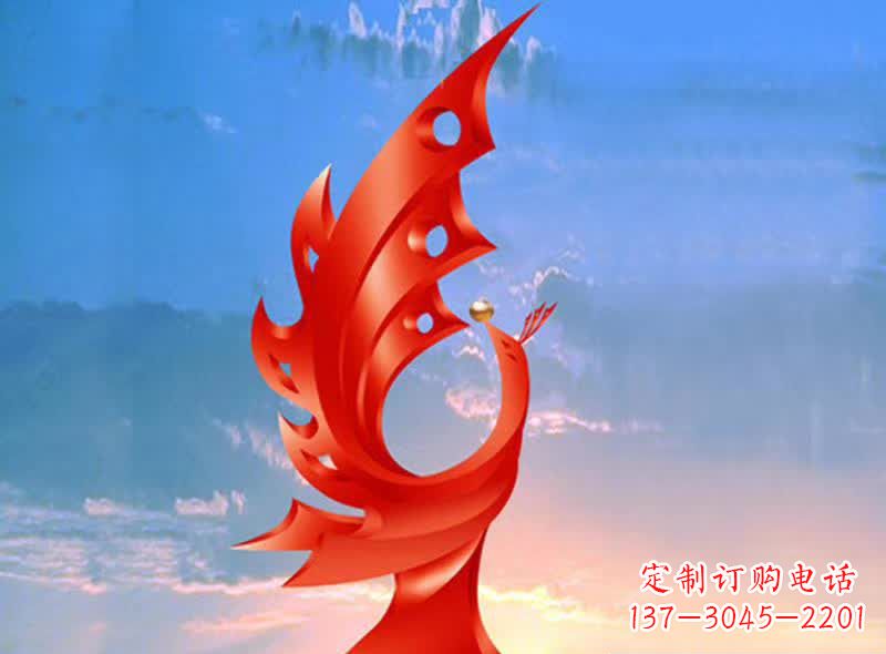 辽阳学校不锈钢奋进凤凰标志雕塑