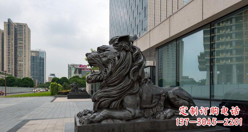 辽阳银行铜狮子汇丰狮铜雕