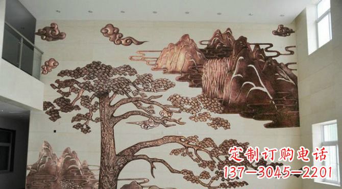 辽阳迎客松铜浮雕
