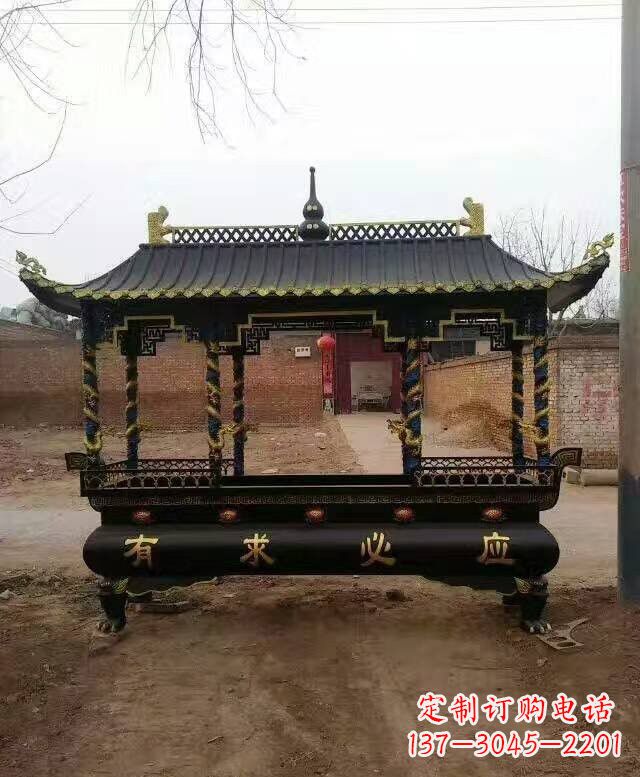 辽阳有求必应方形香炉铜雕