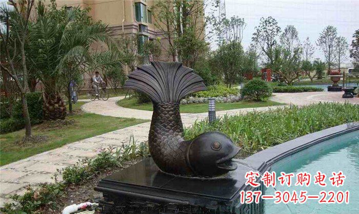 辽阳鱼式喷泉小区景观铜雕