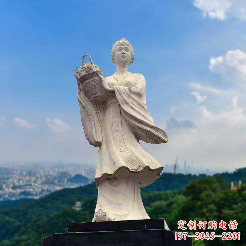 辽阳虞姬景观石雕像-景区园林古代美女雕塑