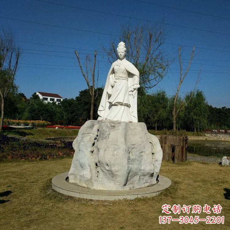 辽阳虞姬石雕塑-公园历史名人楚汉时期美女雕像