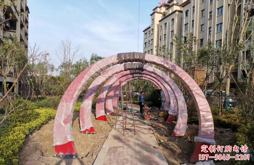 辽阳园林不锈钢拱门景观雕塑