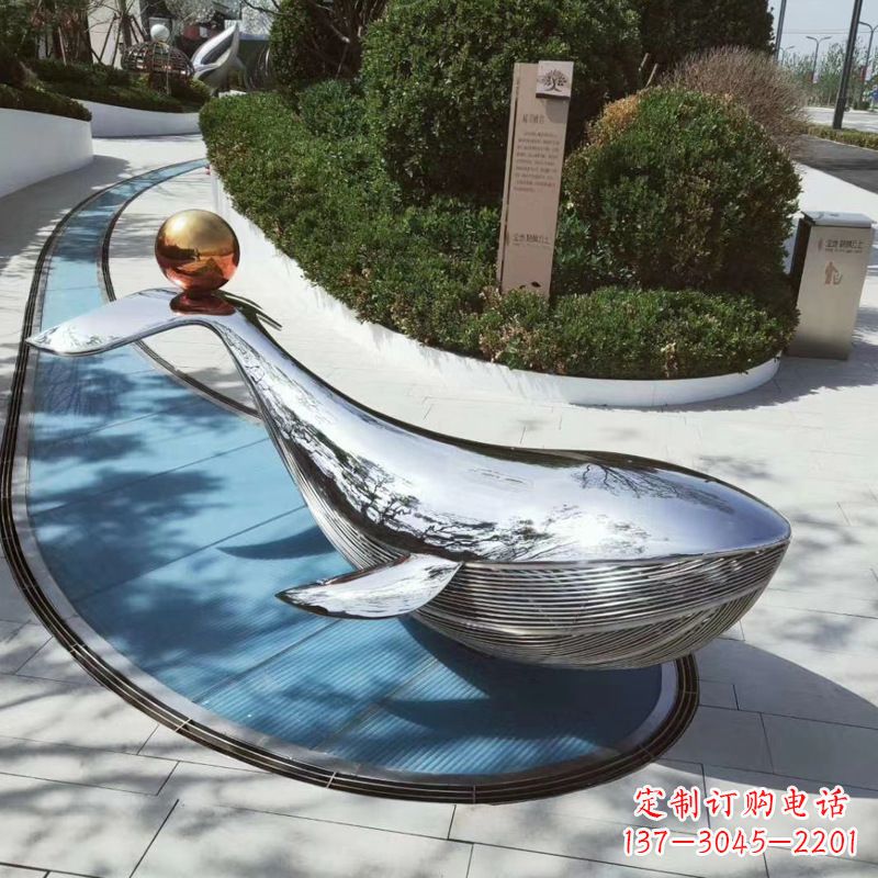 辽阳园林不锈钢海豚景观摆件
